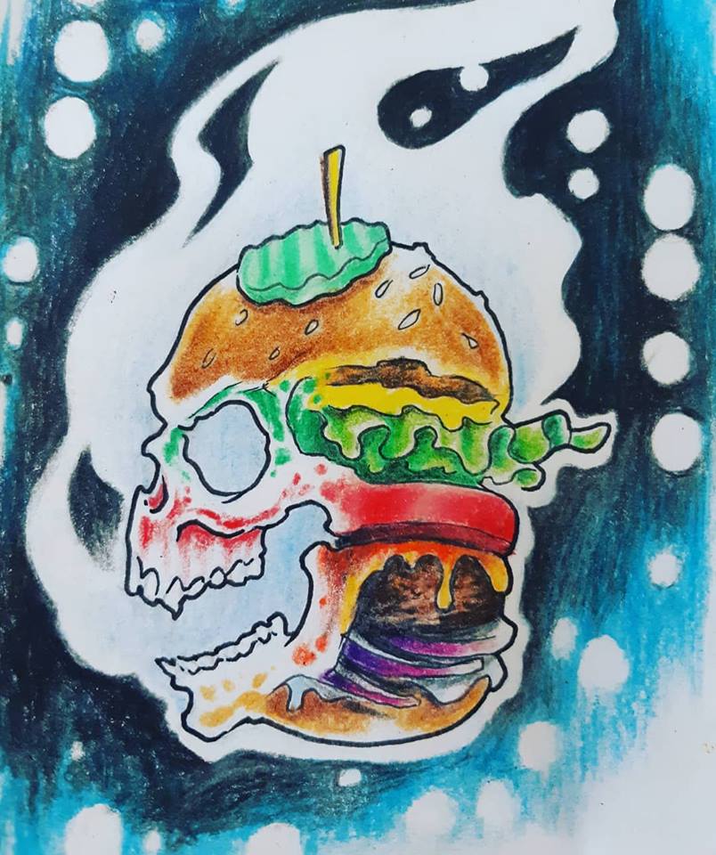 Skull Burger — Clay Walker Art