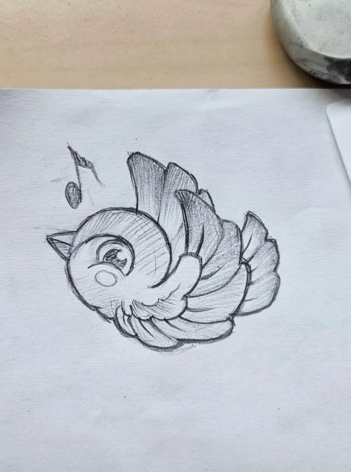 Retro Bird Sketch