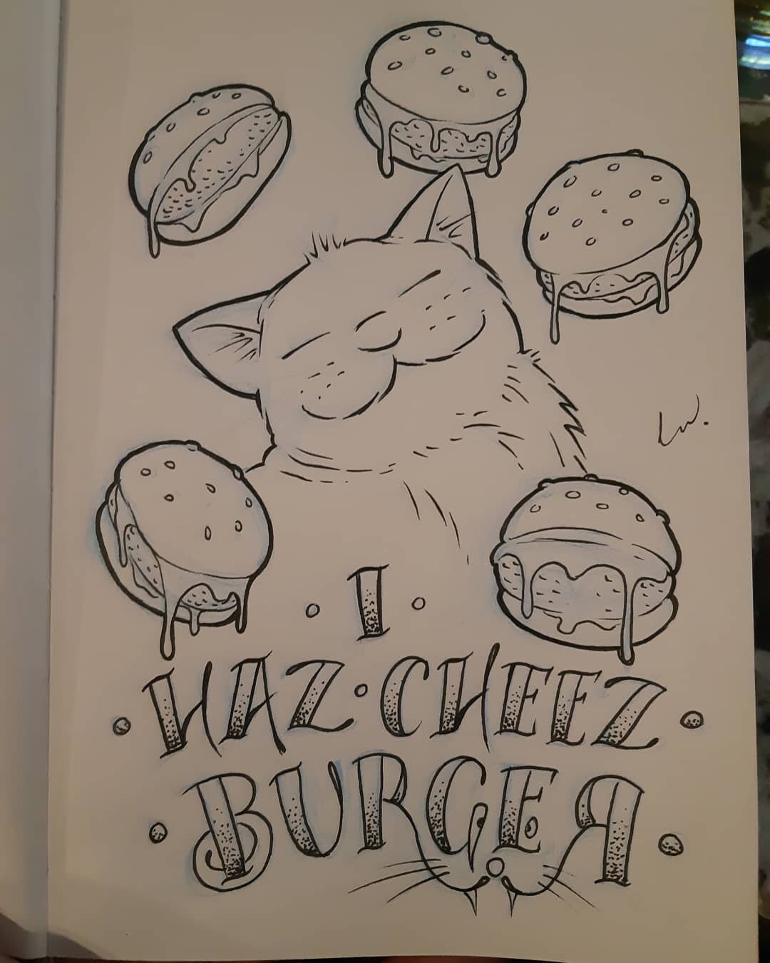 Cheeseburger Cat — Clay Walker Art