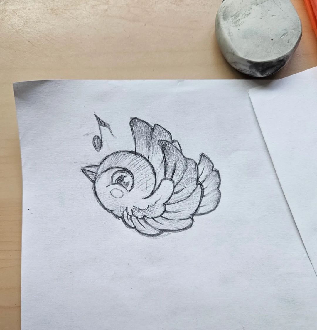 Retro Bird Sketch — Clay Walker Art
