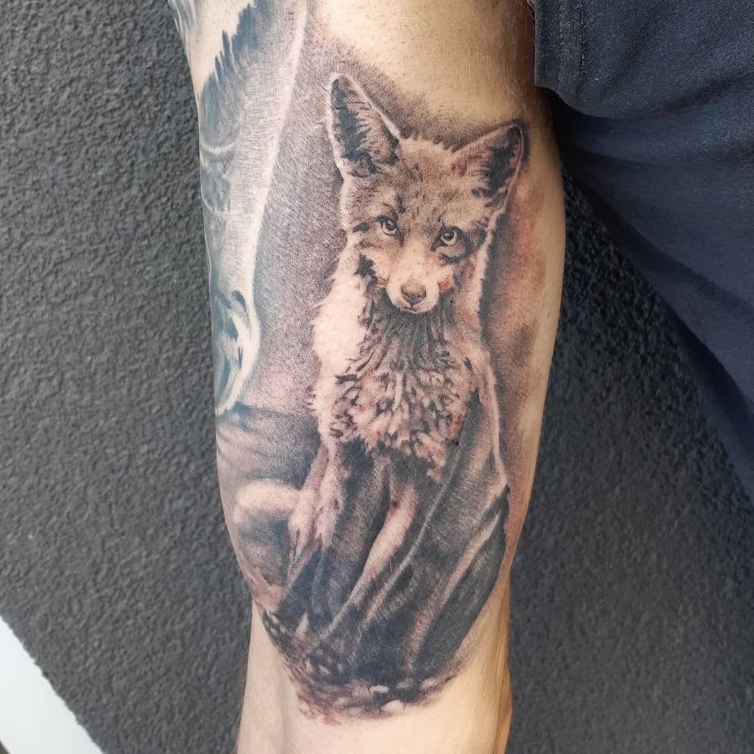 Fox Addition to Sleeve â€” Clay Walker Tattoo