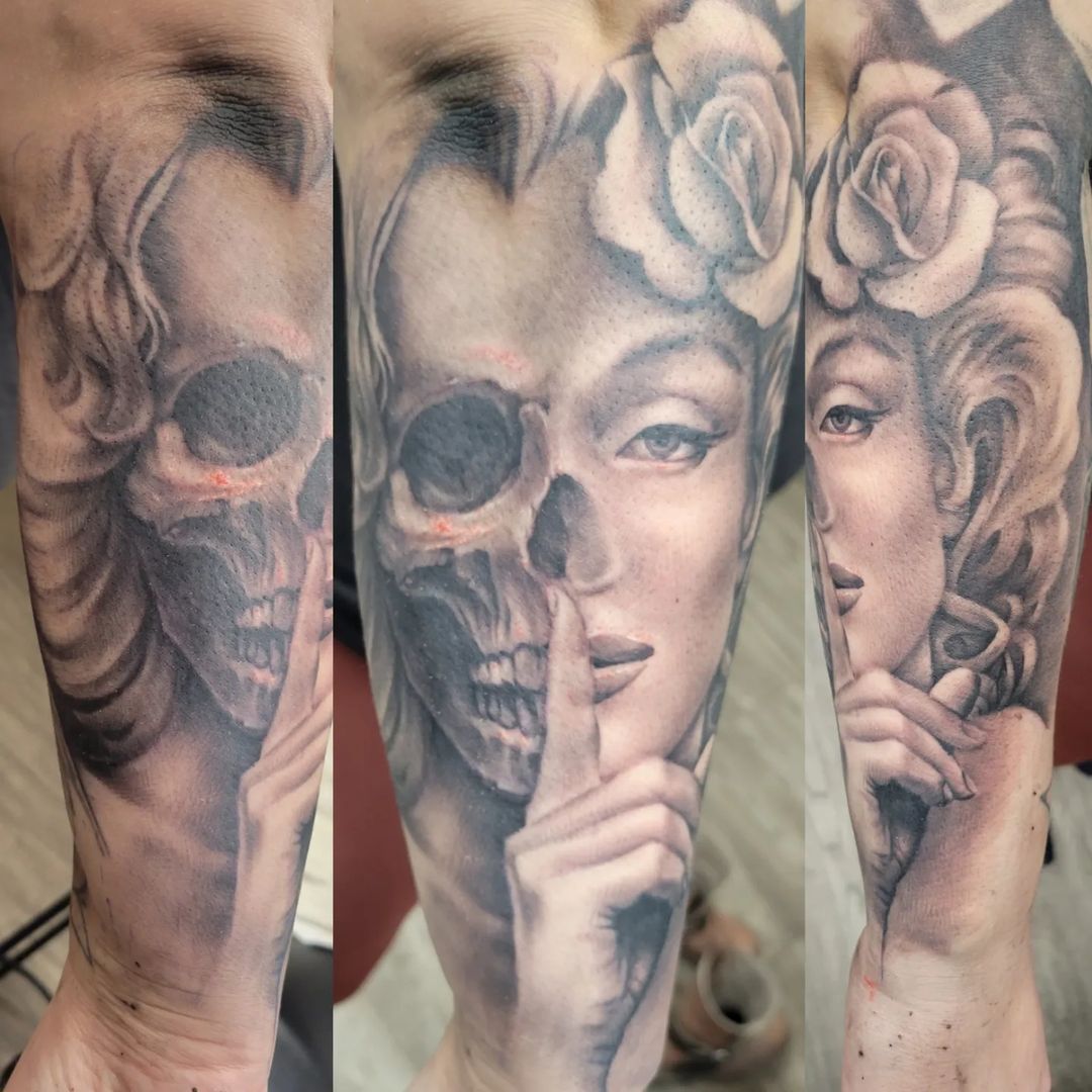 Marilyn Rose Sleeve Progress — Clay Walker Tattoo