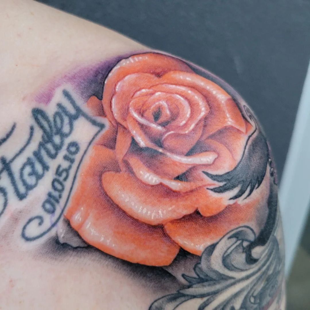 Orange Rose — Clay Walker Tattoo