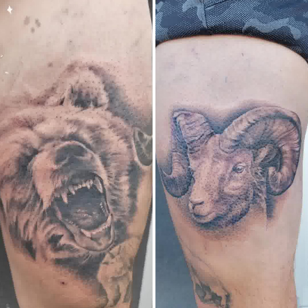 Bear and Bighorn Sheep — Clay Walker Tattoo