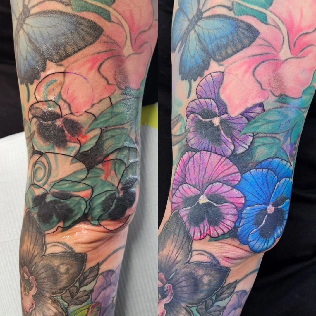 Before and After Pansies — Clay Walker Tattoo