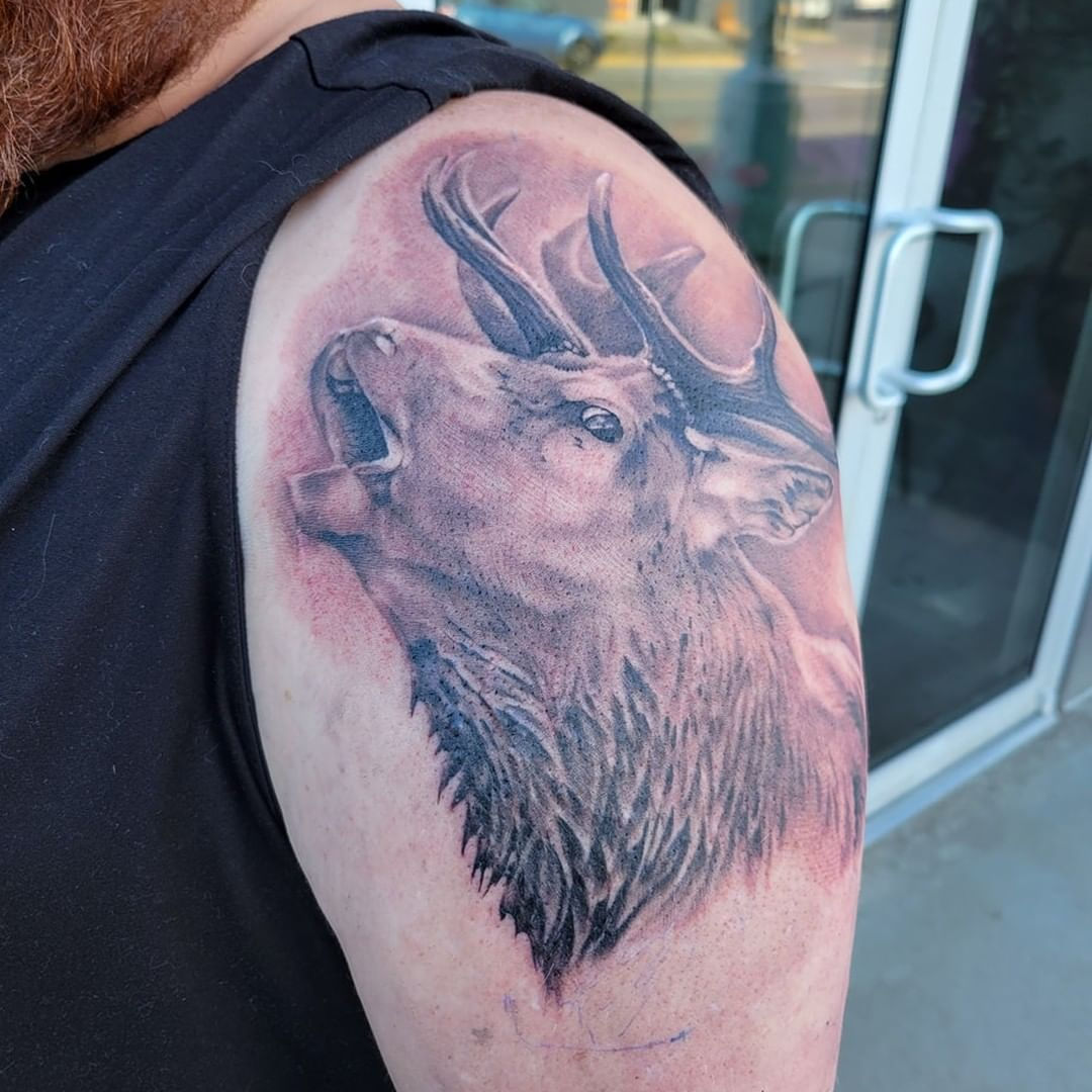 Bugling Elk â€” Clay Walker Tattoo