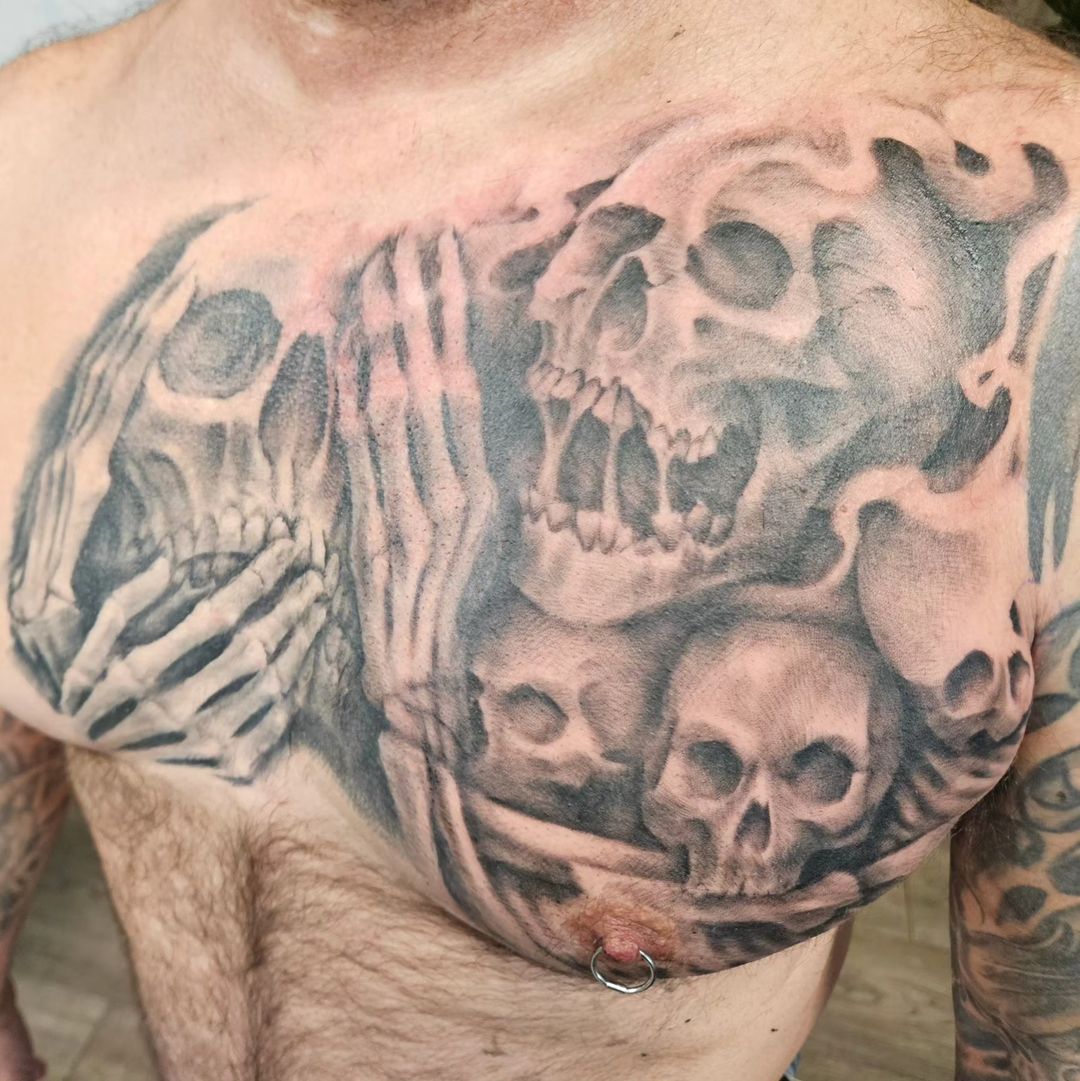 Evil Skulls — Clay Walker Tattoo