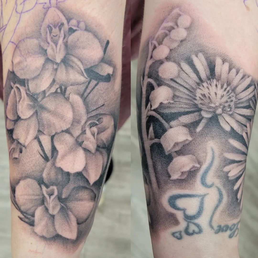 Larkspur, Lily of the Valley, Aster — Clay Walker Tattoo