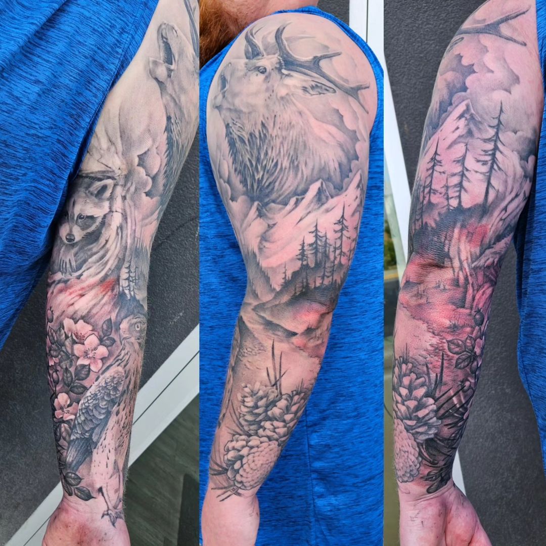 Nature Sleeve Tattoo — Clay Walker Tattoo