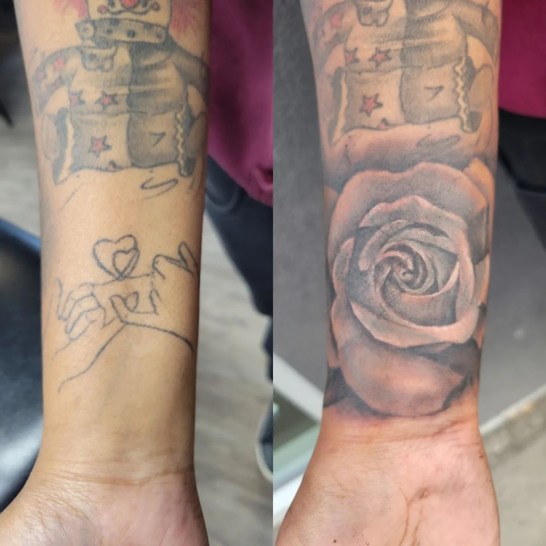 Rose Coverup Tattoo — Clay Walker Tattoo