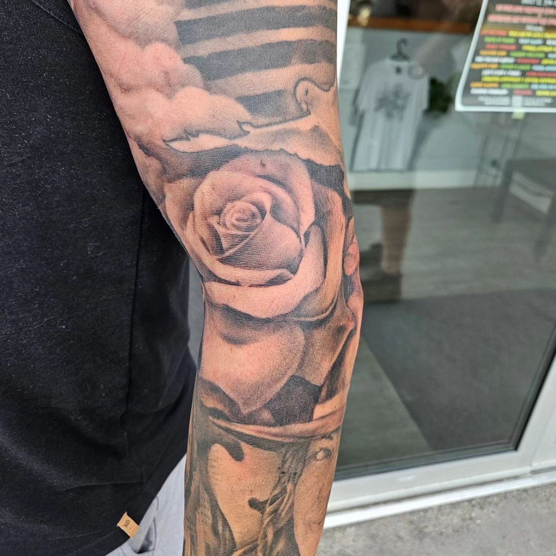 Rose add on — Clay Walker Tattoo