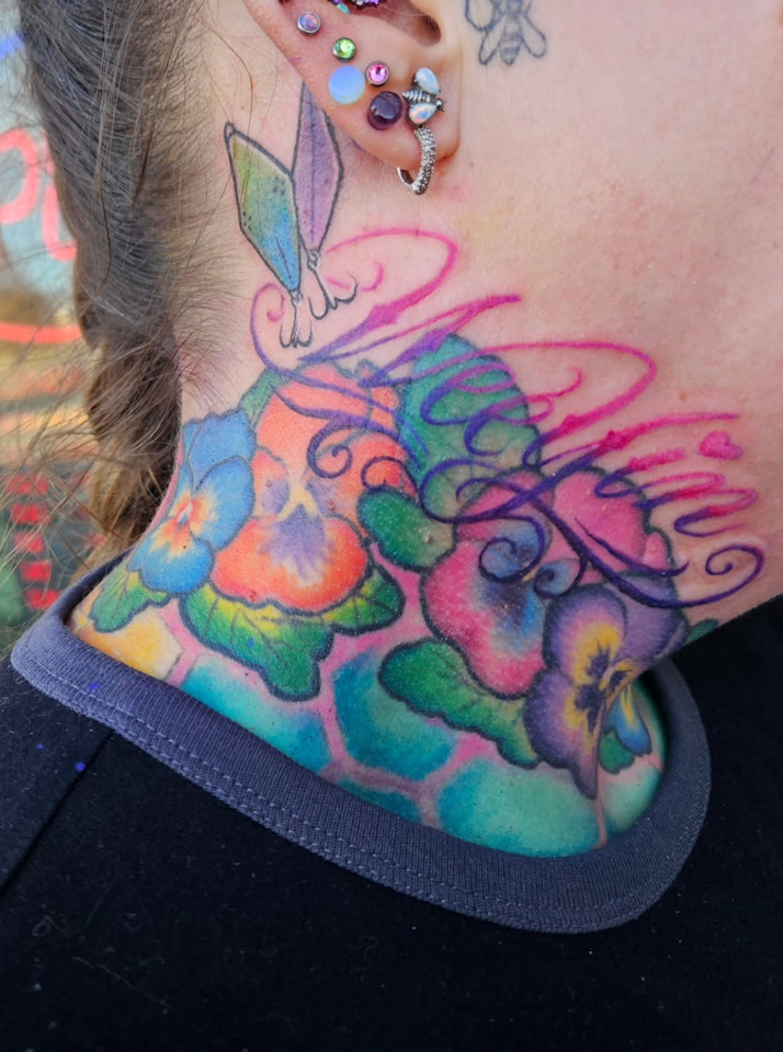 Jawline Script Tattoo