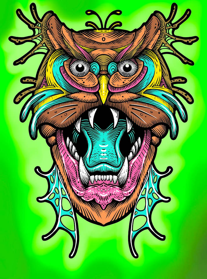 Owl Wolf Hybrid Digital Art