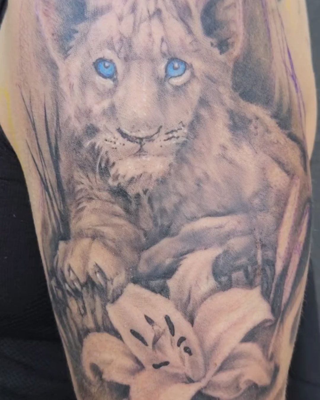 Cub & Lily Tattoo — Clay Walker Tattoo