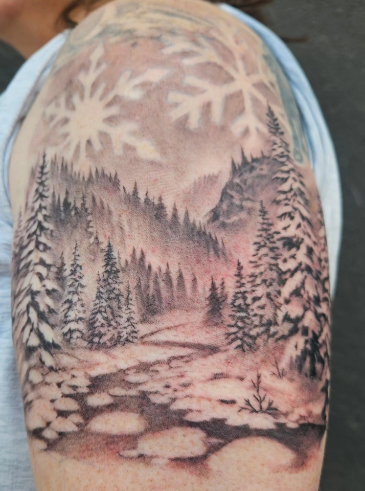 Winter Scene Tattoo — Clay Walker Winter Scene Tattoo